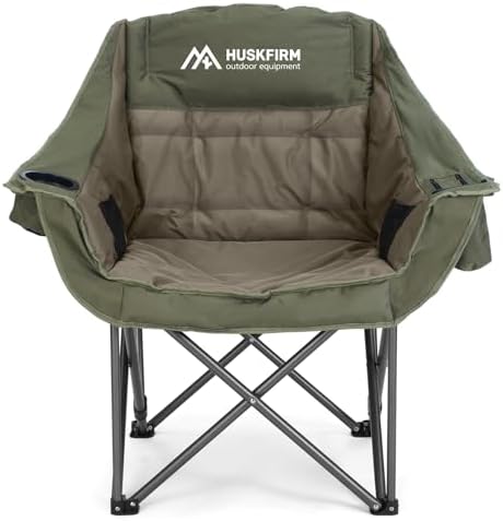 Oversized Camping Chair,Padded Camping Chairs Support 450LBS, Green