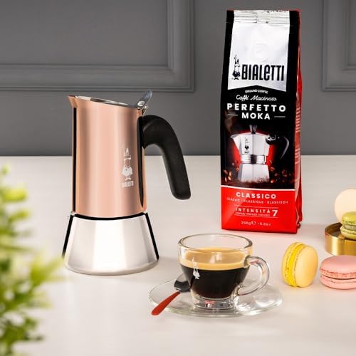 Bialetti - Venus Induction, Stainless Steel Stovetop Espresso Coffee Maker, Suitable for all Types of Hobs, 6 Cups (7.9 Oz), Copper,Silver