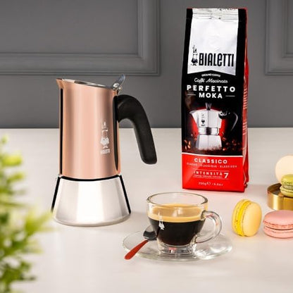 Bialetti - Venus Induction, Stainless Steel Stovetop Espresso Coffee Maker, Suitable for all Types of Hobs, 6 Cups (7.9 Oz), Copper,Silver