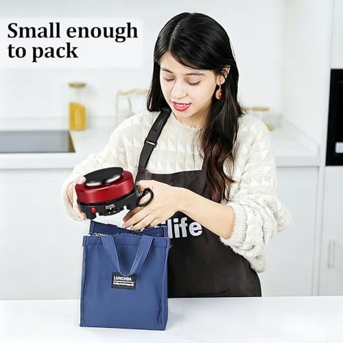 Artilife 500W Mini Electric Hot Plate - Moka Pot Special, 110V Compact RV Camping Stove, 4" Cast Iron Burner for Coffee, Low Wattage Portable (Red)