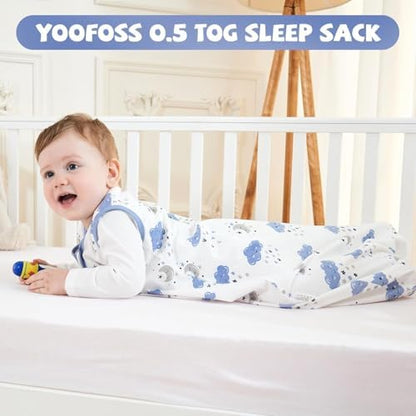 Yoofoss Baby Sleep Sack 24-36 Month 0.5TOG 100% Organic Cotton 2-Way Zipper