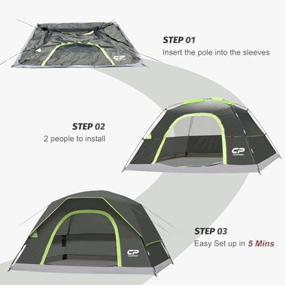 CAMPROS CP Tents for Camping 2/4/6 Person, Waterproof Windproof Dome Tent