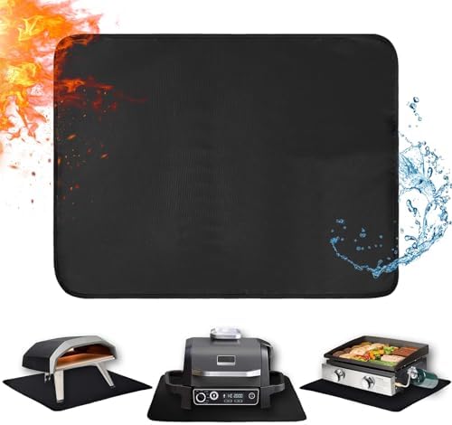 Heat Resistant Mats for Countertop fits Tabletop Grill, 25x19x0.02in, Black
