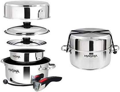 Magma A10-363-2-IND 7 Piece Stainless Steel Non-Stick Nesting Cookware Set