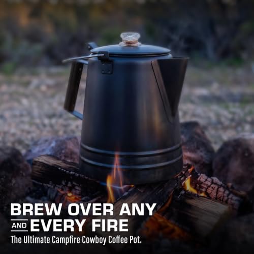COLETTI Butte & Scoutmaster Coffee Percolator Camping — Percolator Coffee Pot, NO Aluminum or Plastic (Black, 24 Cup)