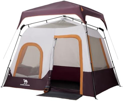 CAMEL CROWN 4/6 Person Instant Cabin Tent, Pop Up Windproof Tents for Camping, 60-Second Setup Family Tent with Carry Bag for Outdoor Hiking