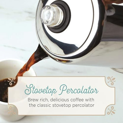 Farberware Classic Stainless Steel Yosemite Coffee Percolator, 8-Cup