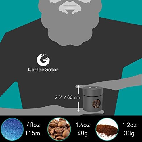 Coffee Gator Mini Coffee Canister- 4oz Borosilicate Glass