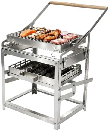 Flip Charcoal Grill, 360° Rotatable Multi Function Outdoor BBQ Grill