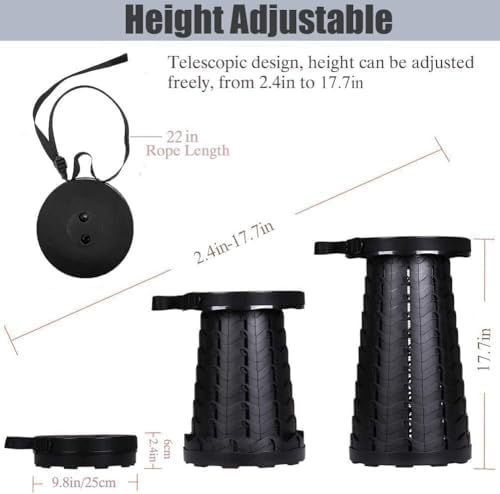 2-Pack Collapsible Stool for Adults, Portable Folding Camping Seat, 400lbs