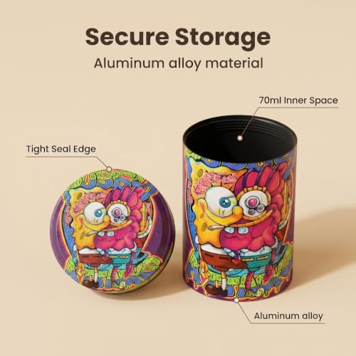 Aluminum Storage Jar Portable Airtight Smell Proof Container Bottle Multipurpose Storage Container for Spices, Coffee & Teas 70ml (Peach)