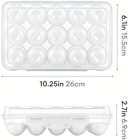 15 Grid Egg Storage Box for Refrigerator Kitchen Camping RV