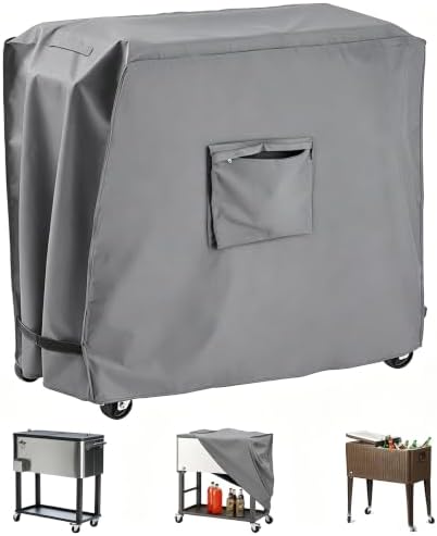 Cooler Cart Cover for 80-100 Qt Patio Rolling Ice Cart,36"Lx19.5"Wx31.5"H