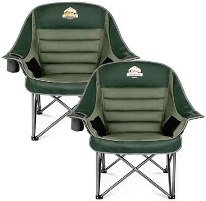 Colegence Oversized Camping Chair for Adults, Padded Lawn Chair 2 Pack