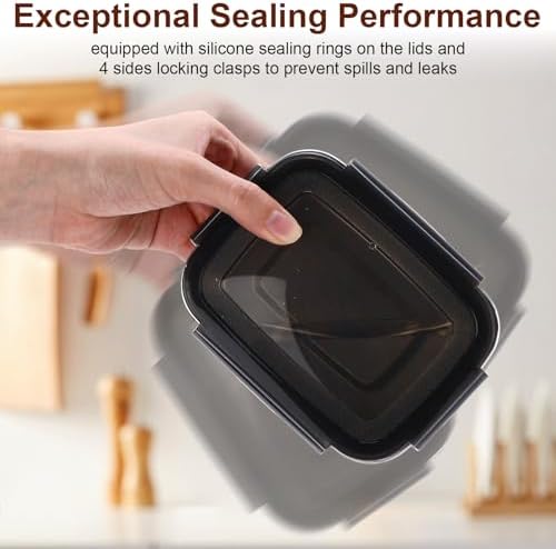 12 Pcs 12oz/ 350 ml 304 Stainless Steel Food Containers with Lid, FDA Registered Airtight Lunch Container Reusable Meal Prep Storage Box Freezer/Dishwasher Safe for Home Kitchen