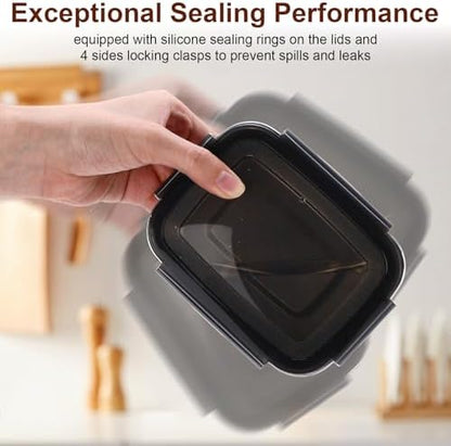 12 Pcs 12oz/ 350 ml 304 Stainless Steel Food Containers with Lid, FDA Registered Airtight Lunch Container Reusable Meal Prep Storage Box Freezer/Dishwasher Safe for Home Kitchen