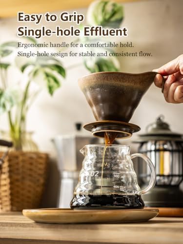 Gomakren Pour Over Coffee Maker Single-Hole Cone, Ceramic Coffee Dripper