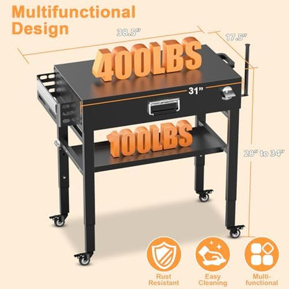 Quick-Fold Grill Cart for Ninja Woodfire & Blackstone