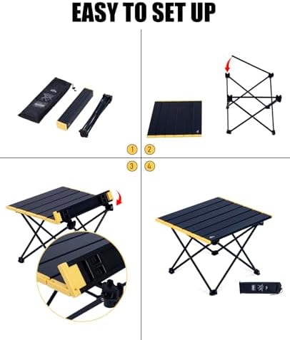 iClimb Ultralight Compact Camping Folding Table (Silver - S)