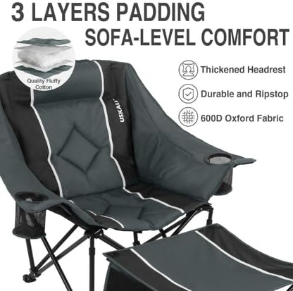 Oversized Camping Chair with Foot Rest, Heavy Duty 400 lbs