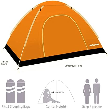 Portable Camping Tent, 2 Person Lightweight, Waterproof Windproof, UV Protection for Outdoor US