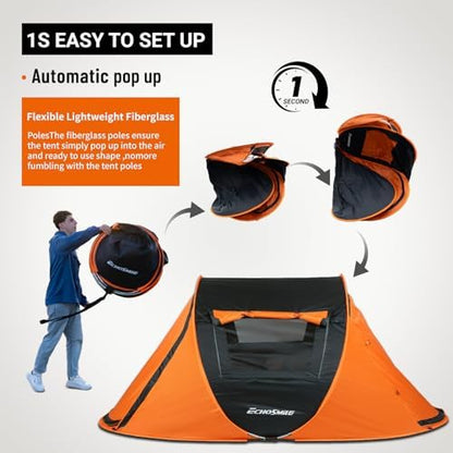 EchoSmile Instant Pop Up Camping Tent, 2/4/6 Person Easy Setup Tent