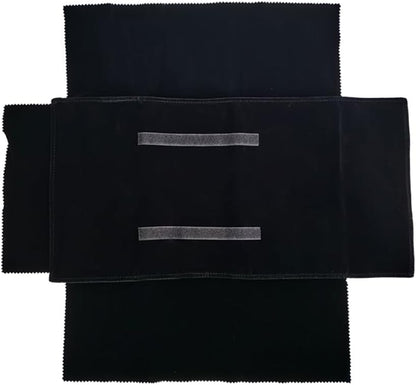 Velvet Travel Jewelry Case Roll Bag Organizer for Necklace Bracelet Earrings Ring (Black) (Black set)