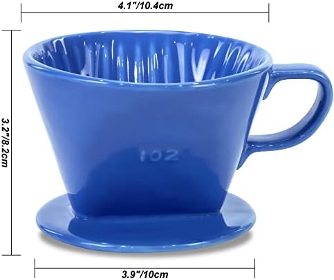 Pour Over Ceramic, Coffee Dripper Ceramic Coffee Maker,Blue