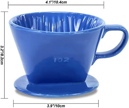 Pour Over Ceramic, Coffee Dripper Ceramic Coffee Maker,Blue