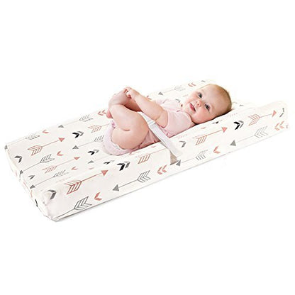 Stretchy Changing Pad Covers BROLEX 2 Pack Jersey Knit Change Pad Covers for Girls Boys,Pink & White Arrow