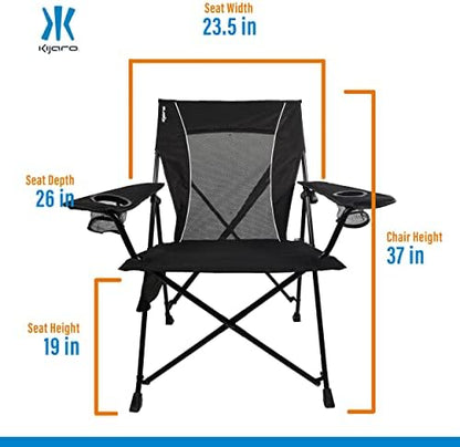 Kijaro Foldable Camping Chair, Vik Black, Polyester, Mesh, Steel, Portable, Durable, Unisex