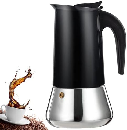 12 Cup Stovetop Espresso Maker Stainless Steel Moka Pot Stove Top Percolator Italian Coffee Makers Capable Mocha Greca Machine Cafe Classic Induction Cookers for Home and Camping 600ml 20oz