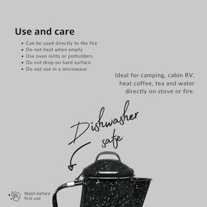 Granite Ware Coffee Boiler, 3 Qt - Speckled Black