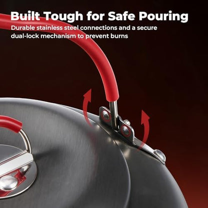 ALOCS 1.4L Hard-Anodized Camping Kettle, Teapot & Coffee Pot
