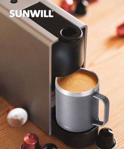 SUNWILL Travel Coffee Mug with Lid, 14 oz Insulated Stainless Steel