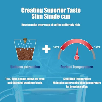 Single Serve Coffee Maker, 15oz Portable One Cup Coffee Brewer