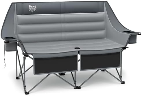 Timber Ridge Double Camping Chair Heavy Duty Outdoor Folding Camp Couch