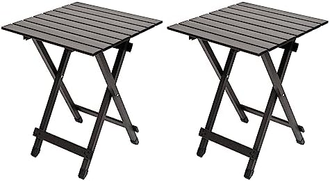 SUNNYFEEL Folding Camping Table - Lightweight Aluminum Portable Picnic Table for Cooking, Beach, Hiking, Travel, Fishing, BBQ, Indoor Outdoor Small Foldable Camp Tables