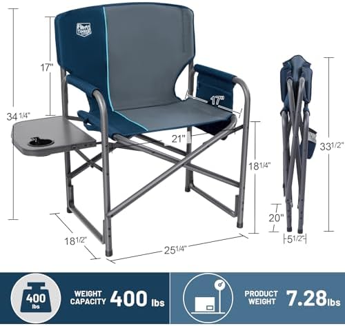 TIMBER RIDGE Aluminum Oversized Camping Chair, Support 400lbs