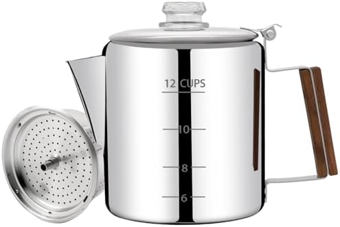 No Coating 12 Cup Percolator Coffee Pot 304 Stainless Steel