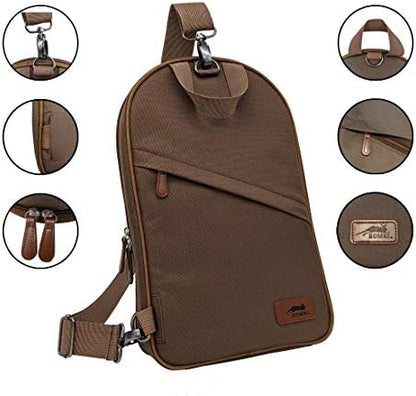 13 PC Grilling and Camping Cooking Utensils Set for The Outdoors BBQ - Stainless Steel Camp Kitchen Set Cookware Grill Tool Accessories Kit with Lightweight Stylish Crossbody Carrying Bag (Brown)