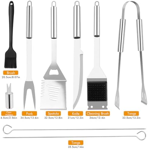 Grill Utensils Set,15 Pcs Stainless Steel BBQ Accessories Set, Portable Professional Grill Tool, Perfect Grill Kit Gift for Outdoor with Bag