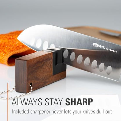 GSI Outdoors, Rakau Gourmet 3-Piece Camping Knife Set with Stainless Steel Blades and Waterproof Wood Handles, Perfect for Outdoor Cooking and Adventures