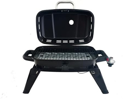 Grill Boss 1 Burner Portable Gas Grill, 10,000 BTU Propane Tabletop BBQ with Porcelain Coated Grate for Camping, Patio, and Outdoor Cooking, Black
