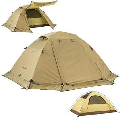 BISINNA 4 Season Tent for Backpacking Winter Tents 2 Person Lightweight Cold Weather Tents Waterproof Double Layer All Season Tent Aluminum Alloy Poles Easy Set Up for Camping, Hiking, Outdoor