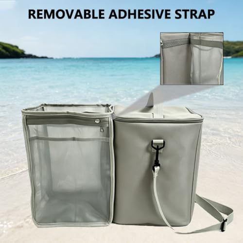 Insulated Cooler Organizer Insert for XL Bogg Bag Accessories, 2-in-1 Dry-Wet Separate Cooler for Beach Rubber Tote, Leak-Proof Ice Chest & Mesh Storage Bag Divider for Pool Camping Picnic