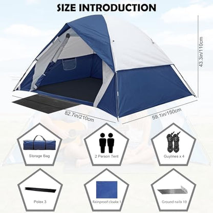 Camping Tents 2 Person Waterproof Tents Camping Easy Up Small Families