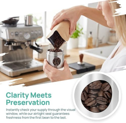 Coffee Gator Mini Coffee Canister- 4oz Borosilicate Glass