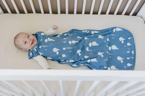 Woolino 4 Season Ultimate Baby Sleep Sack, Merino Wool Baby Sleeping Bag, Organic Cotton Outer, Adjustable 2-24 Months Size Fits Infants & Toddlers - Hot Air Balloon
