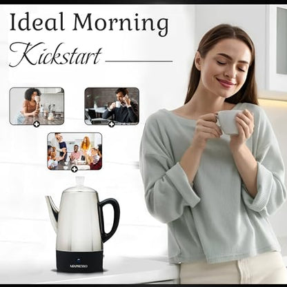 Mixpresso 10 Cup Electric Percolator Coffee Pot, Stainless Steel